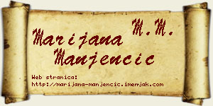 Marijana Manjenčić vizit kartica